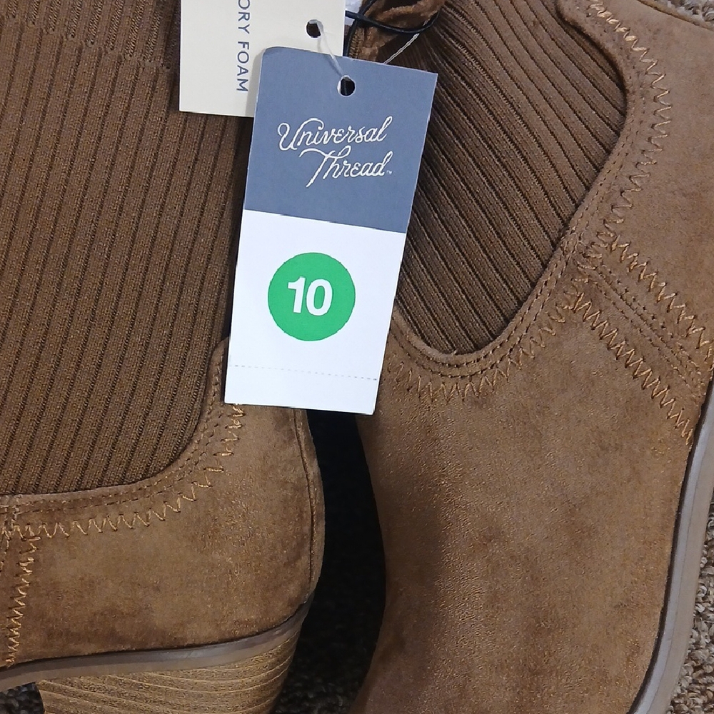 Universal Thread Tan Ribbed Heeled Boots - Picture 6 of 7